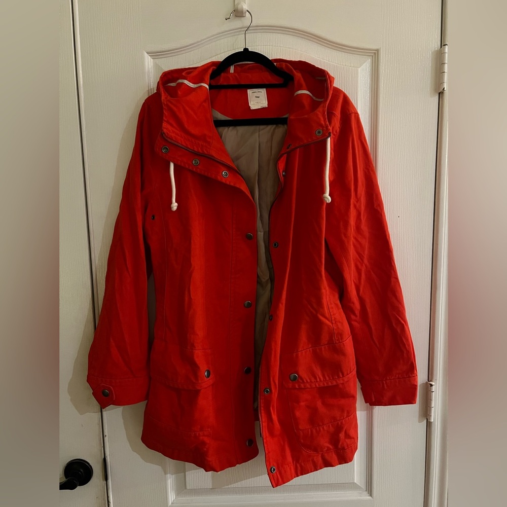 Gap Red Orange Windbreaker/Raincoat: Large